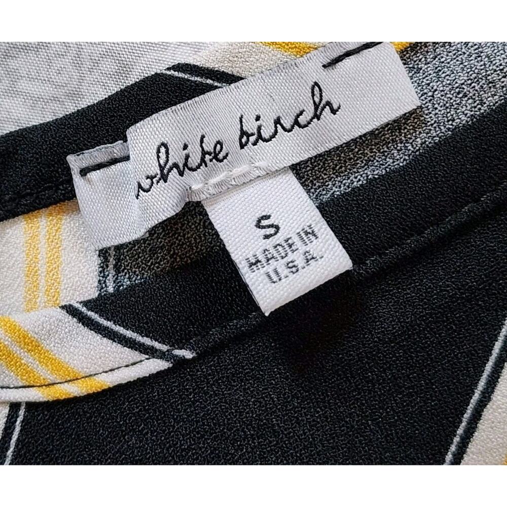 White Birch Womens Pullover Blouse Size S Black Yellow Striped Knotted Tank Top - Picture 8 of 14